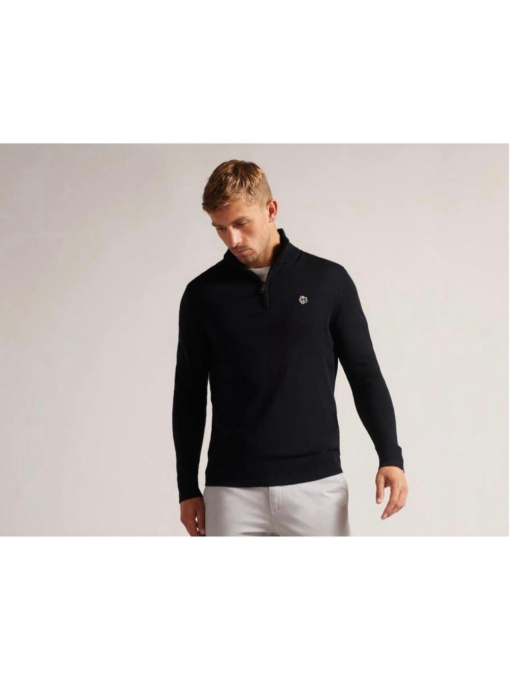 Ted Baker London Merino Wool 1/4 Zip Sweater Size 3 Medium